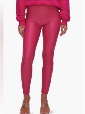 NWOT Good American Better Than Leather Pink Leggings